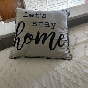 Throw pillow Cozy Home Embroidered Pillow - Gray and Black